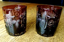 Nachtman Traube Purple Amethyst Cut to Clear Whiskey Glass - Set Of 2 Glasses