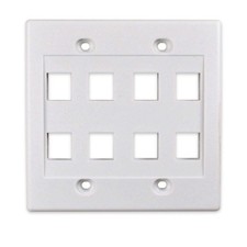 8port Keystone Wall Plate 2gang Compatible With Standard Keystone Jack And Modul