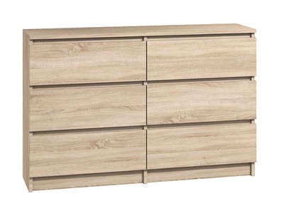 Kommode mit 6 Schubladen 120cm Sideboard Anrichte Schubladenschrank Sonoma