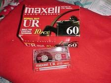 10 UNUSED UNWRAPPED BOX 60 MINUTE RECORDABLE CASSETTES MAXELL
