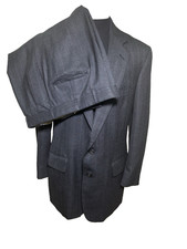 Ralph Lauren Polo University Club 42L Suit Pleated Wool Pinstriped Gray