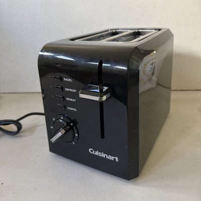 Cuisinart CPT-122BK 2-Slice Compact Toaster Black EUC Bagel Defrost