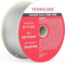 YESWELDER Flux Core Gasless MIG Wire, E71T-GS Mild Carbon Steel .035-Inch Diamet