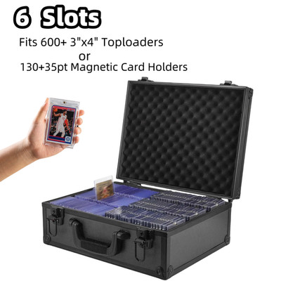 Card Collector Storage Box for 600+3''x4'' Toploaders   Sports, Pokémon, MTG