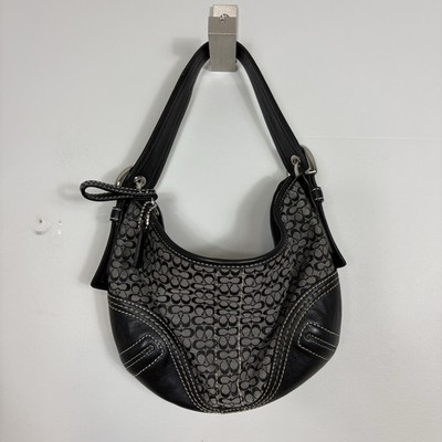 Coach Soho Black Signature C Mini Small Hobo Shoulder Bag Vintage Y2K # 2154