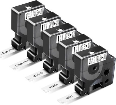 5PK Compatible DYMO D1 Label Tape 45013 S0720530 for LabelManager 160 280 420P