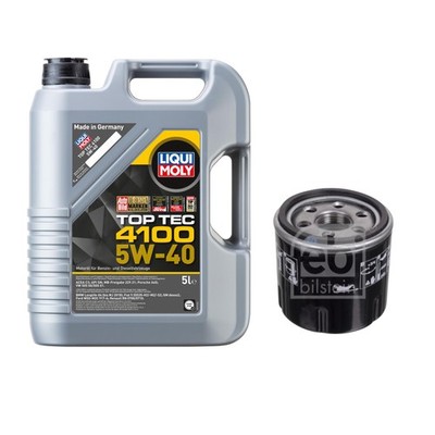 FEBI Ölfilter 5L LIQUI MOLY Top Tec 4100 5W-40 für Renault Twingo II CN0_ 1.2