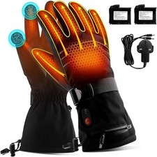 Electric Heated Gloves for Men Women, Waterproof Heated Gloves Rechargeable
