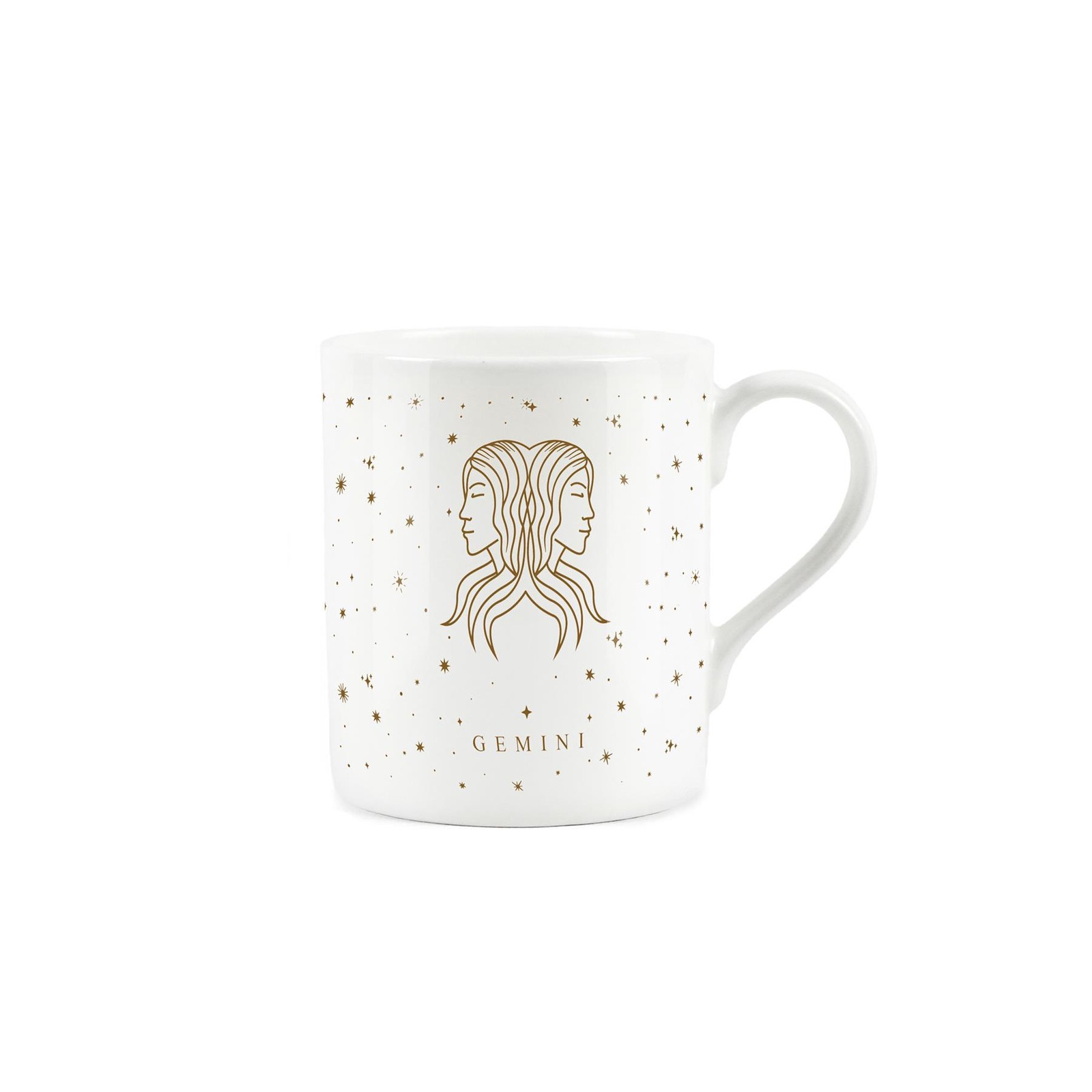 Purely Home Bone China Gold Zodiacs Star Sign Gift Mug - Gemini