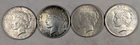 LOT OF 4 1925 P PEACE SILVER DOLLARS #77