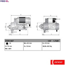 STARTER DSN1487 FOR SUBARU CROSSTREK/XV FORESTER/SUV IMPREZA/G4/SPORT 1.6L 4cyl
