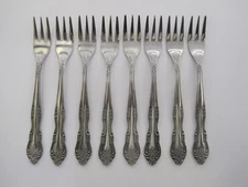 8Pc Rogers DREAM ROSE Stainless Flatware Cocktail Forks Korea 5.5”