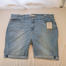 Denim Shorts 24W Levi Strauss Signature Bermuda Mid Rise Plus Size Cuffed NWT