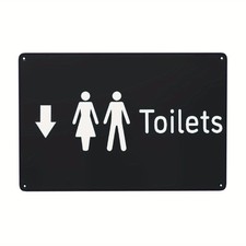 Toilets Direction Metal Sign Restroom Decor Commercial Home Wall Hanging Sign