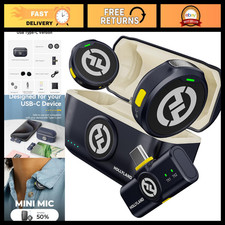 Wireless Lapel Microphone for iPhone & Android, 1000ft Range, Hi-Fi Audio, Noise