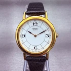 Seiko Watch Women 26mm White Dial Gold Tone Round 2Y00-0C19 New Battery Vintage