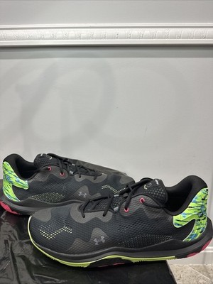 Under Armour Mens 18 Womens 19.5 Spawn 4 Printed Black Quirky Lime 3025345 002