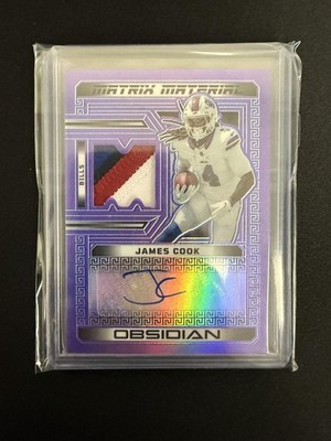 2023 Panini Obsidian #MMA-JCO James Cook Matrix Material Purple Flood FOTL #/30