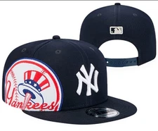 New York Yankees Snapback Adjustable Fit Hat New Style Large Logo Flat Brim Cap