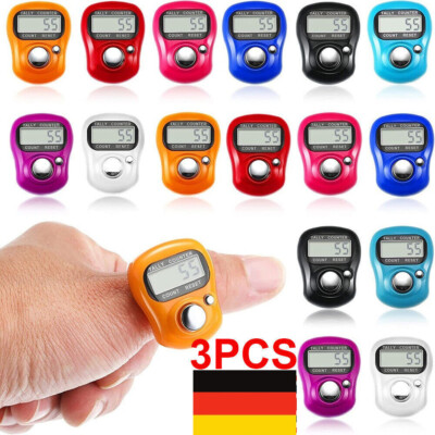 3X Fingerring Digital Tasbeeh Tasbih Zählzähler Timer Religiöse Reihe Stricken