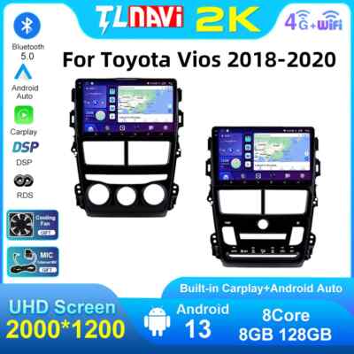 Car Radio CarPlay GPS Multimedia For Toyota Vios Yaris 2018-2020 Player Screen