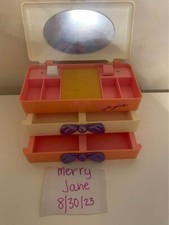 1992 Vintage Barbie Jewelry Case with Pop-Out Drawers and Mirror