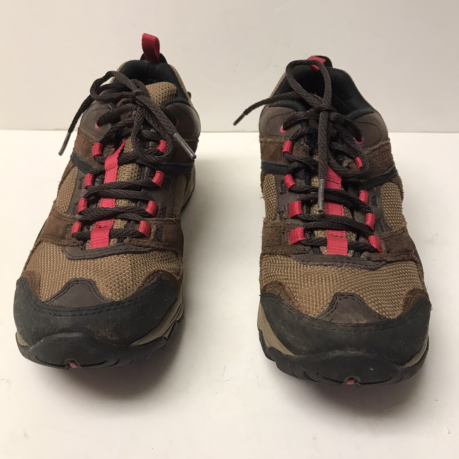 Scarpe da donna Merrell Kimsey taglia 6 5 marrone rosa trail running sneakers asciutte selezionate