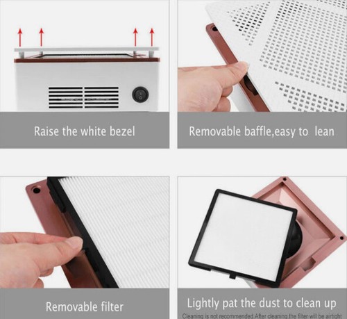 Colector de Polvo de Uñas 60W Fuerte Potencia, Herramienta Aspiradora Taladro de Uñas de Escritorio - Imagen 6 de 10