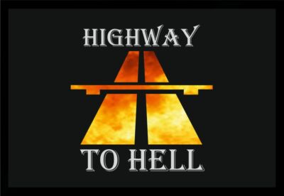 Fußmatte Schmutzfangmatte Highway to Hell Feuer Straße F1144