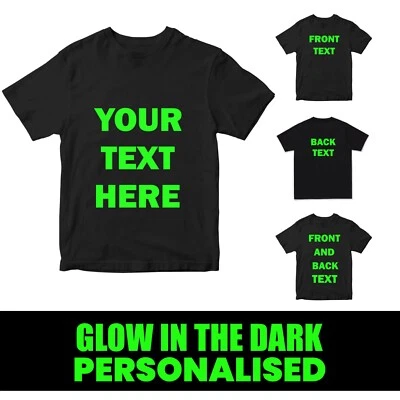 AF MERCH Personalised Glow In The Dark Your Name T-shirt DJ Friends Halloween Party Gifts