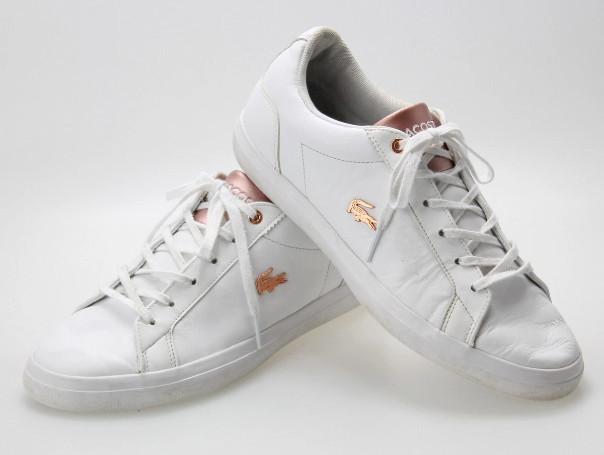 LACOSTE Lerond Shoes Women&#039;s 6 Low Top Lace Up Logo Sneakers | eBay