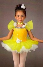 Little Miss Child X-Small Dance Costume Yellow Sunshine Ballet Jazz Tap Tutu New