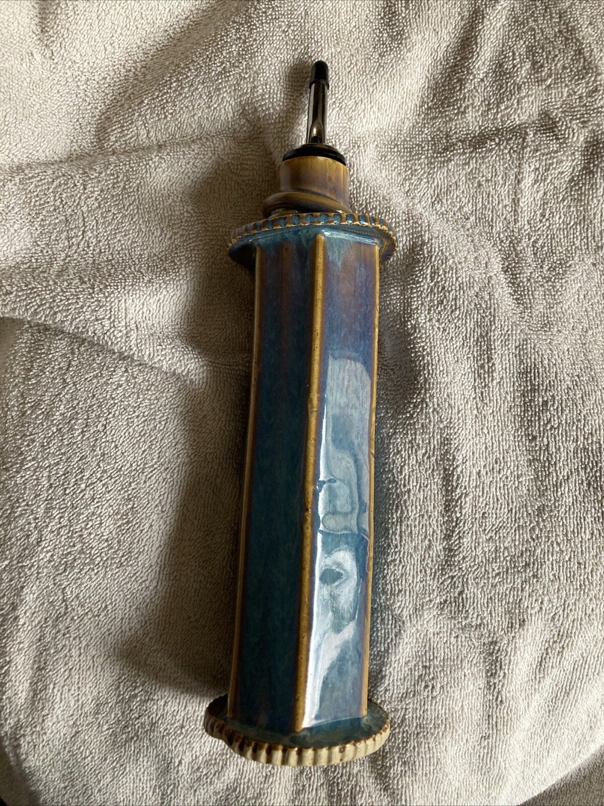 Ceramic Cruet Olive Oil Bottle Green Blue Green