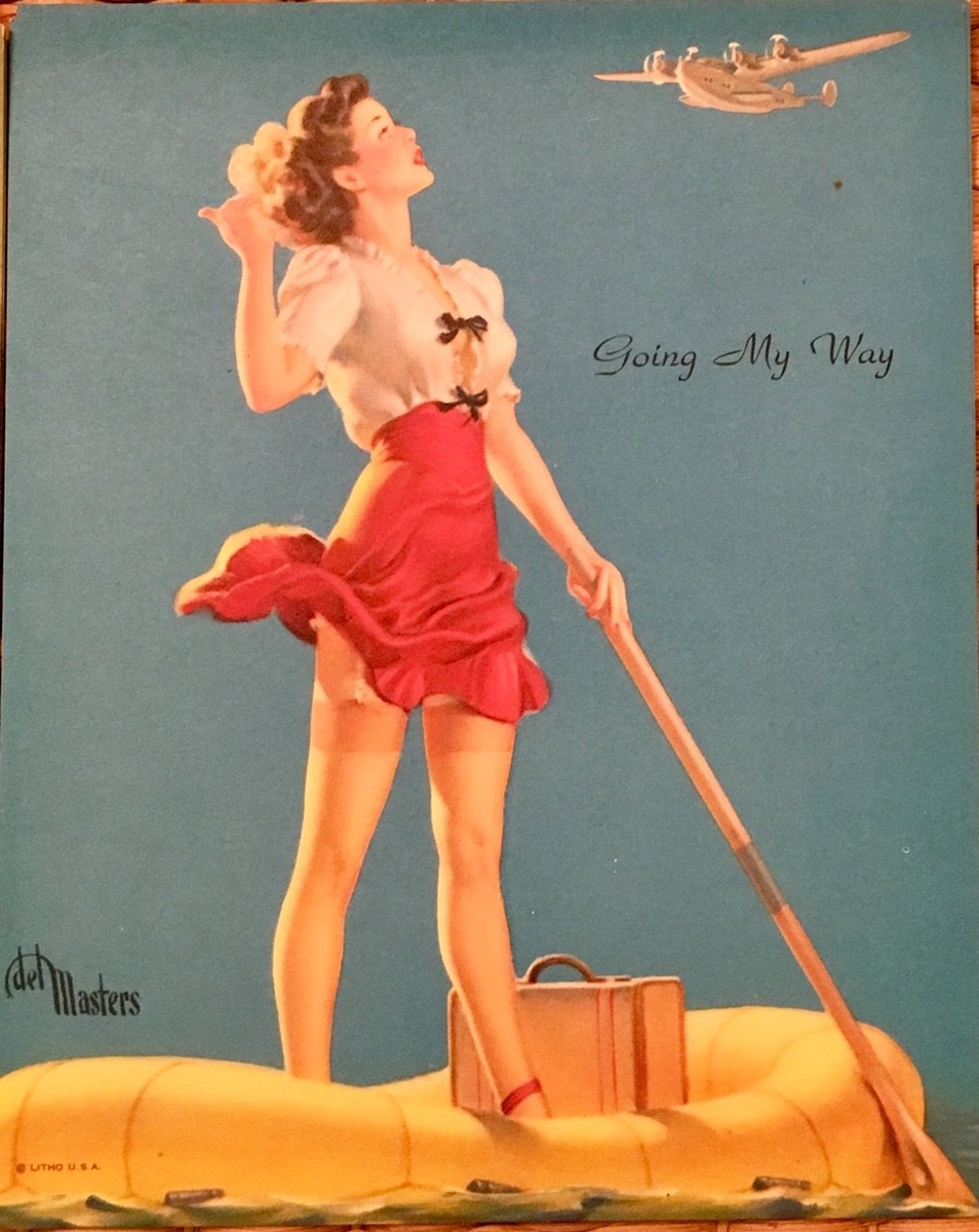 MY WAY DEL MASTERS pinup VINTAGE Pin-Up WWII PAN AM CLIPPER