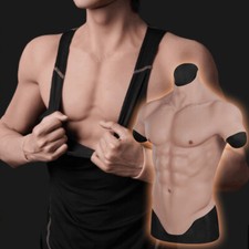 Silicone Muscle Chest Realistic BodySuit Male Fake Breast Plate Costume Cosplay