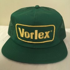 Vtg Vorlex Patch Hat K Products Farmer Snapback Green Mesh USA Made Free Ship!