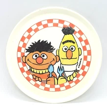 Vintage Sesame Street Bert & Ernie Toy 4" Party Plate, Muppets Inc, Chilton