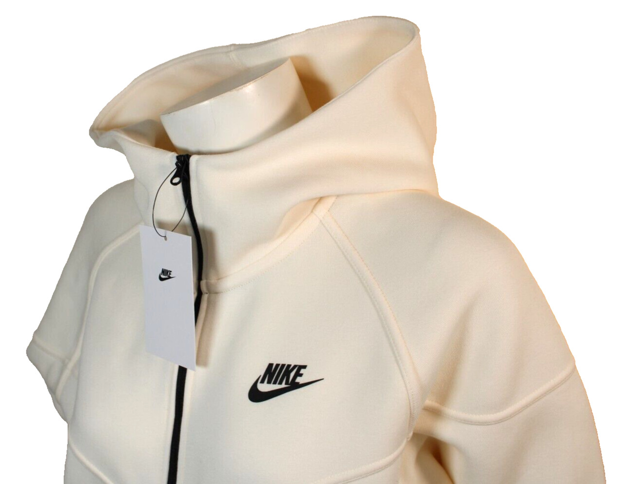 NWT NIKE Sportswear Tech Windrunner Size XL Ivory White Women Full Zip Hoodie thumbnail 5
