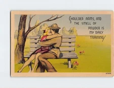 Postcard Love/Romance Greeting Card with Quote and Lovers Comic Art Print