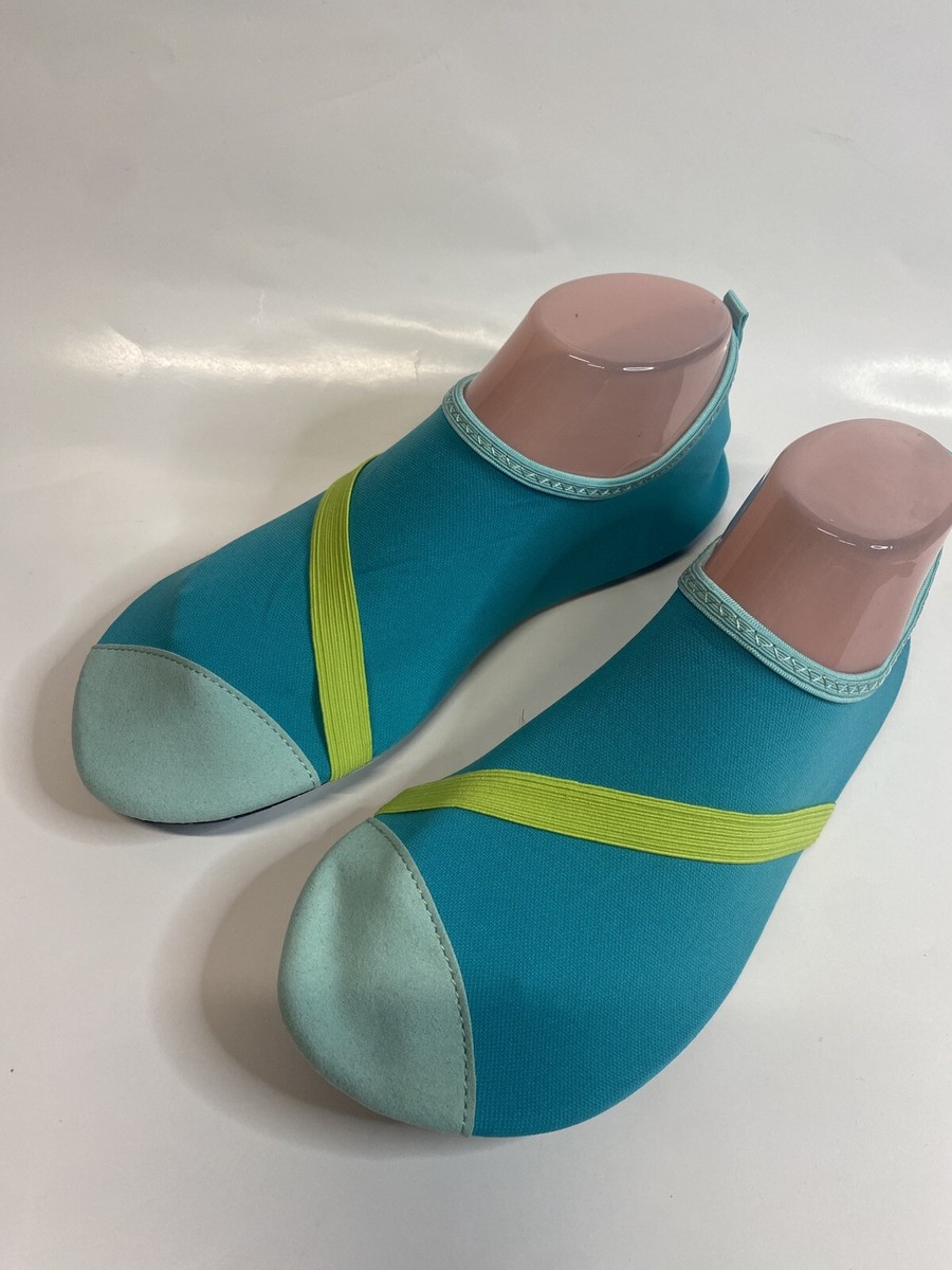 Fitkicks Shoes Womens XL Extra Large 10-11 Slip On Aqua Blue Water