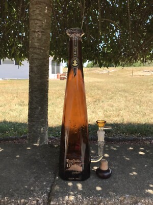 Don Julio 1942 Liquor Bottle Bong Water Pipe Bubbler L Stem Downstem Amber Bowl