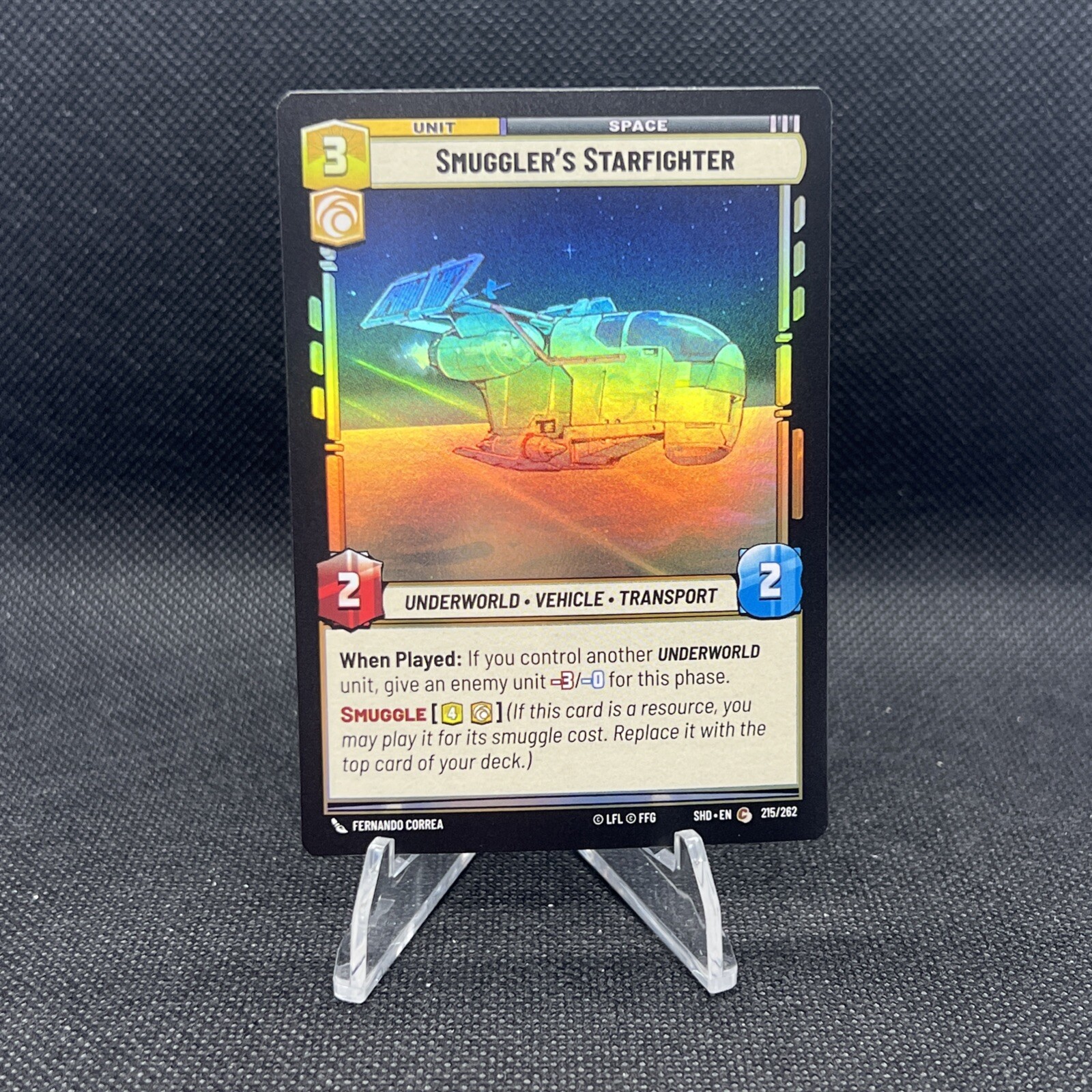 Star Wars Unlimited Shadows of the Galaxy Smuggler's Starfighter Foil SHD 215