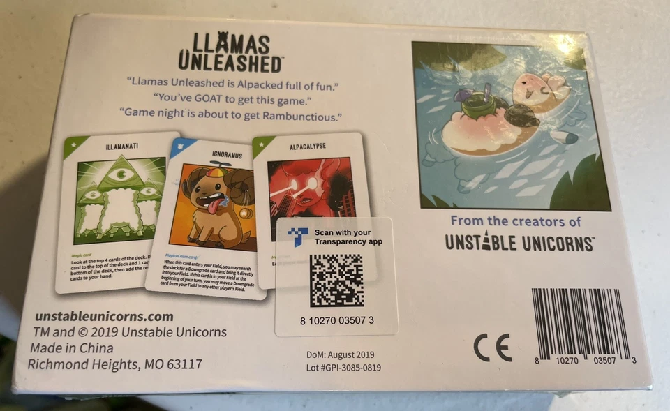 Llamas Unleashed.  An Unstable Unicorns Game.  NEW, Factory sealed.   - Image 2 of 2