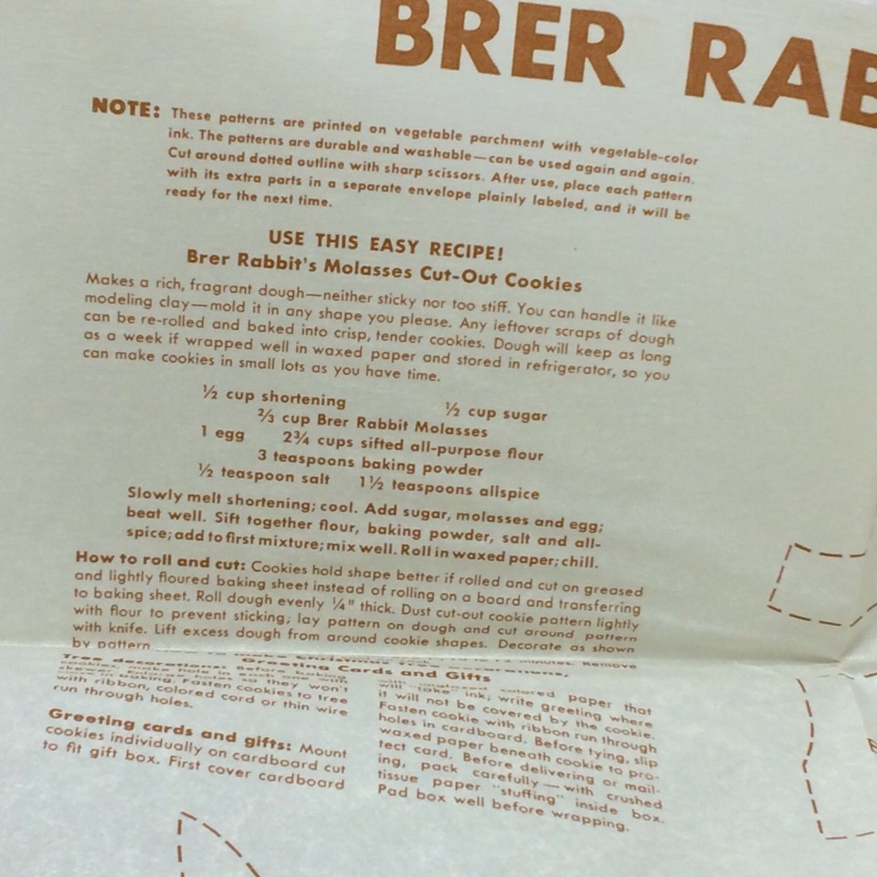 Vintage 1948 Brer Rabbit's New Orleans Molasses Recipes Artist Design ...