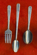 Oneida Ltd 1950 BANBURY / BROOKWOOD Infant Baby Spoons Fork Excellent B Mono