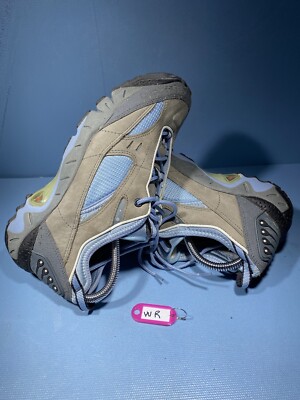 ECCO Receptor Women's Hiking Trail Shoes Blue Gray Leather Sneaker Size 8 Us