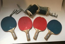 Set Of 4 Sport Craft Ping Pong Table Tennis Paddles 2 Nets
