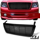 For 2004-2008 Ford F150 Horizontal Billet Style Glossy Black Front Bumper Grille