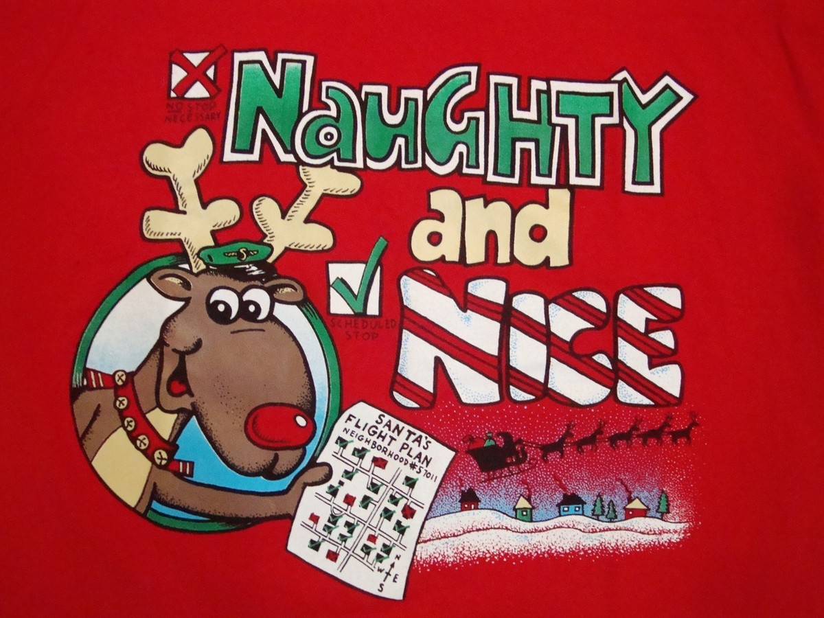 Vintage Naughty and Nice Liar Rudolph Reindeer Santa Claus