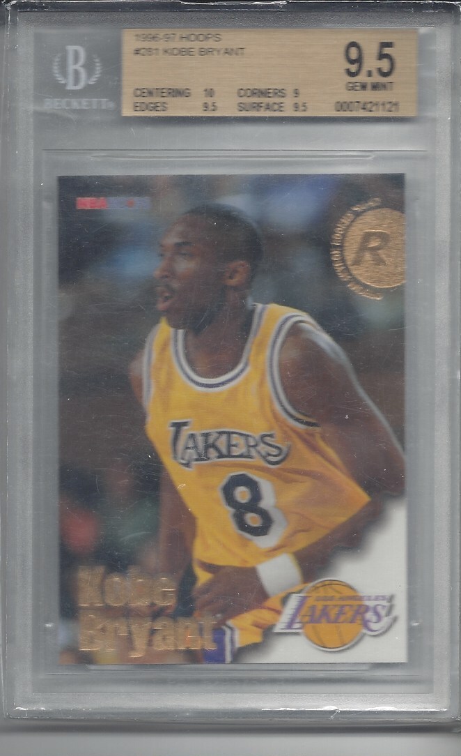KOBE BRYANT 1996-97 NBA HOOPS TRUE ROOKIE RC #281 BGS 9.5 GEM MINT
